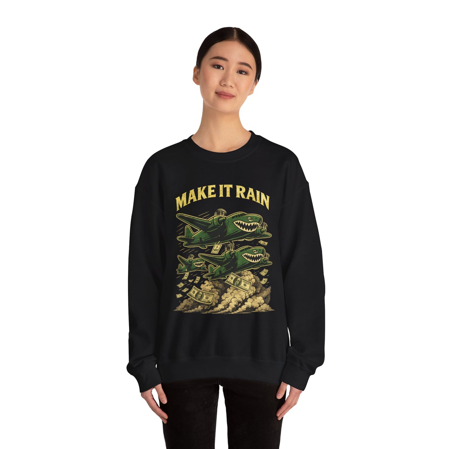 Make It Rain Crewneck (Black) | House of Franklin