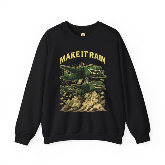 Make It Rain Crewneck (Black) | House of Franklin