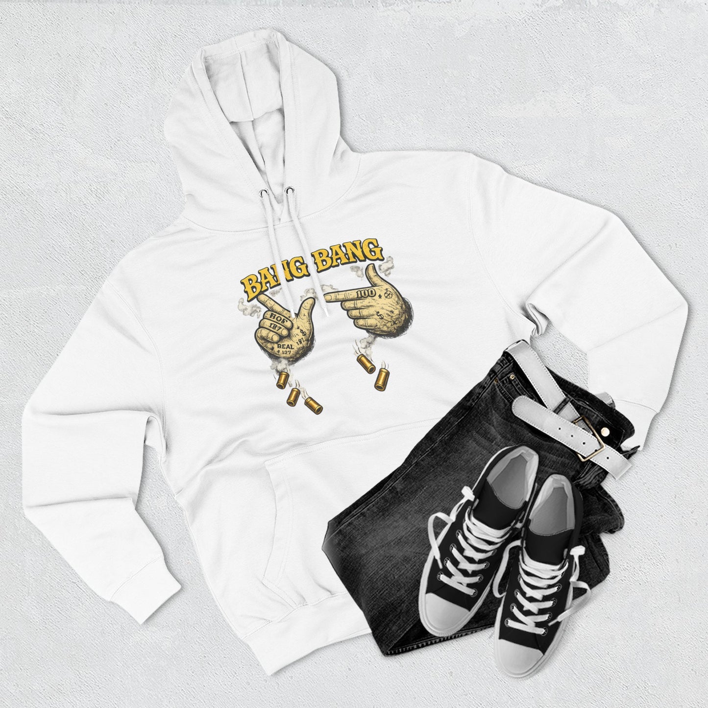 Bang Bang Hoodie (White) | House of Franklin