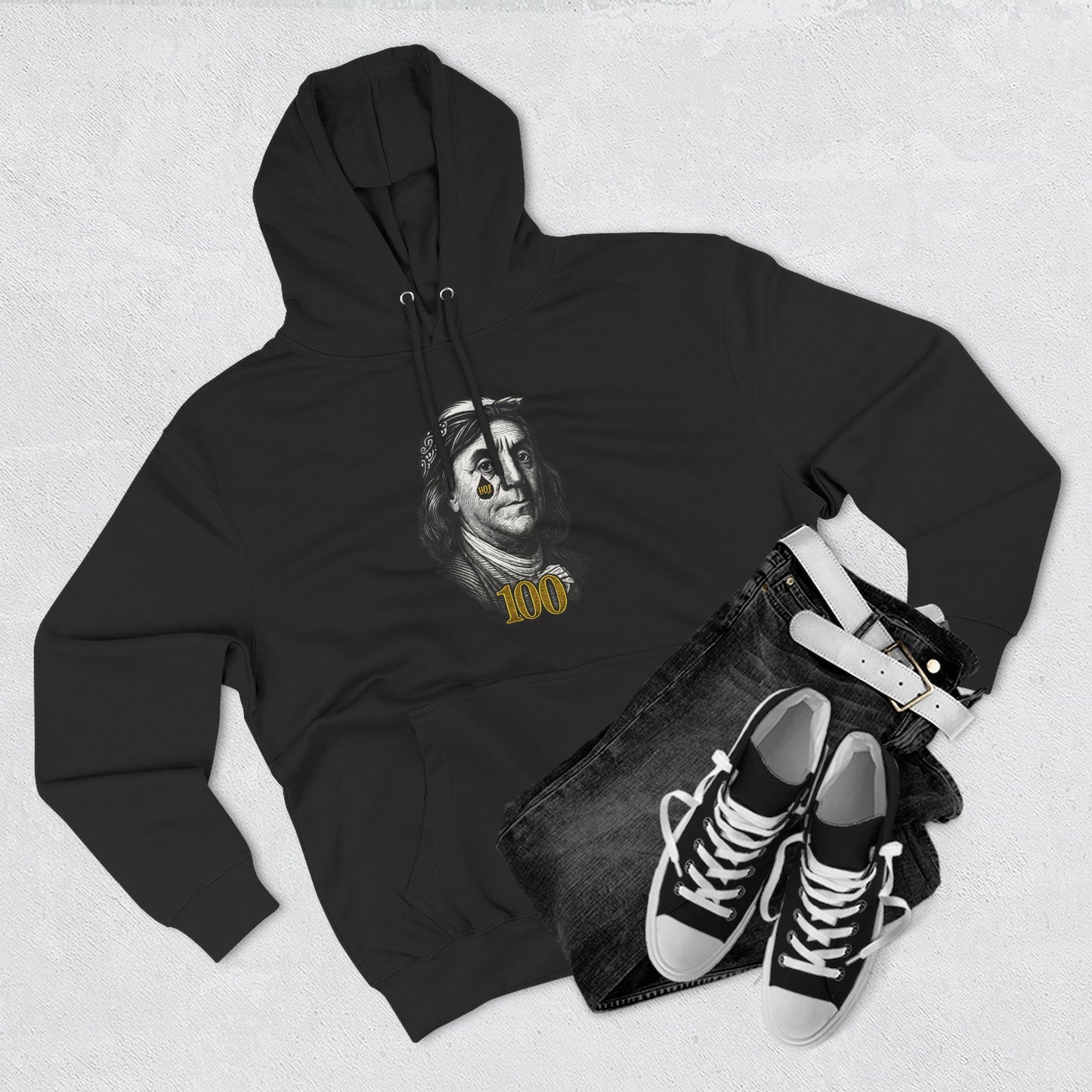 “Hustle Over Pain” 100 Hoodie (Black) | House of Franklin