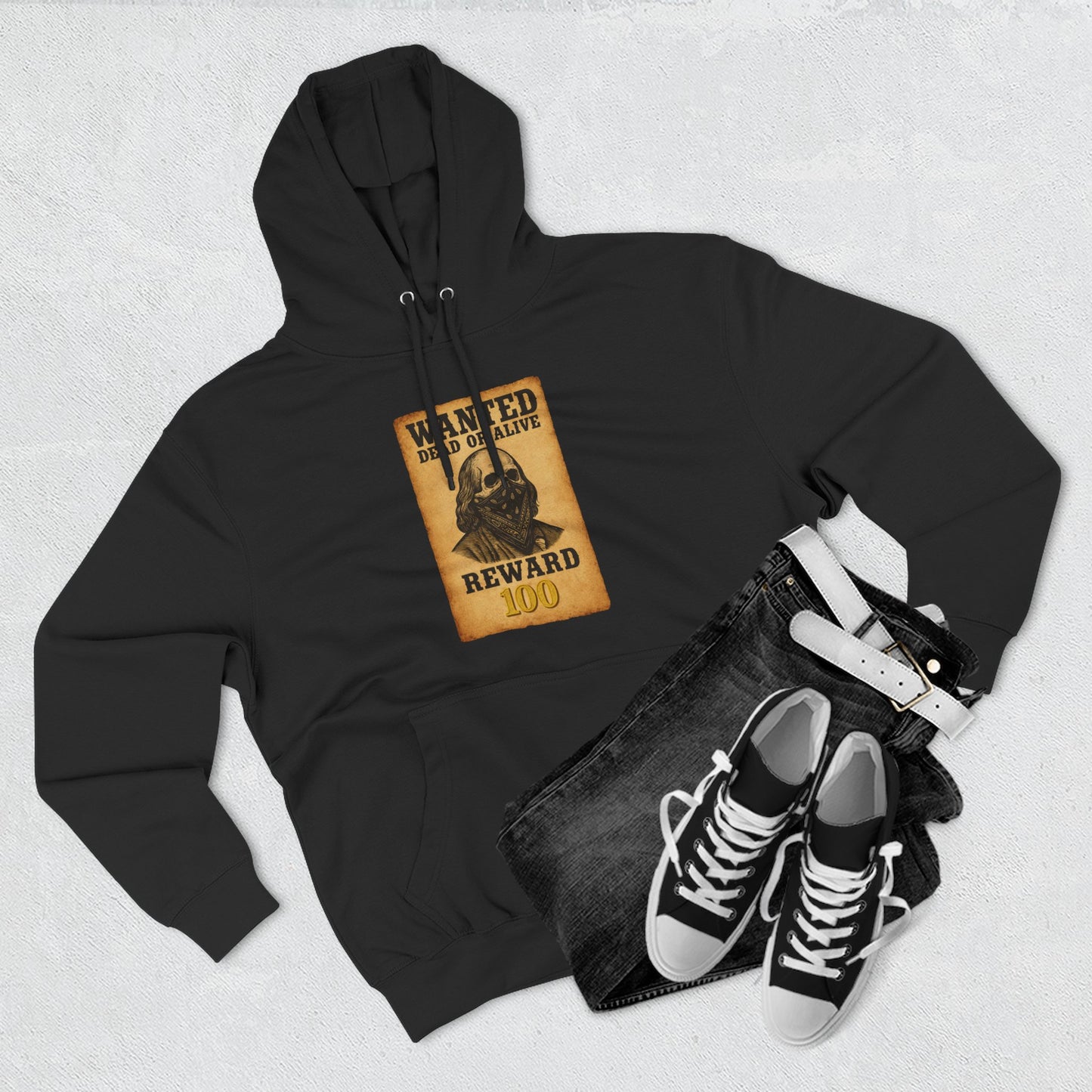 Wanted 100 Hoodie (Black) | House of Franklin