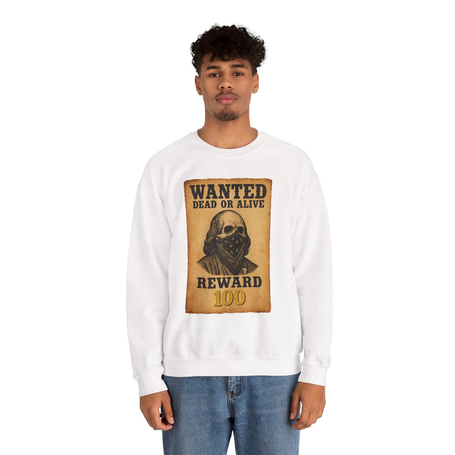 Wanted 100 Crewneck (White) | House of Franklin
