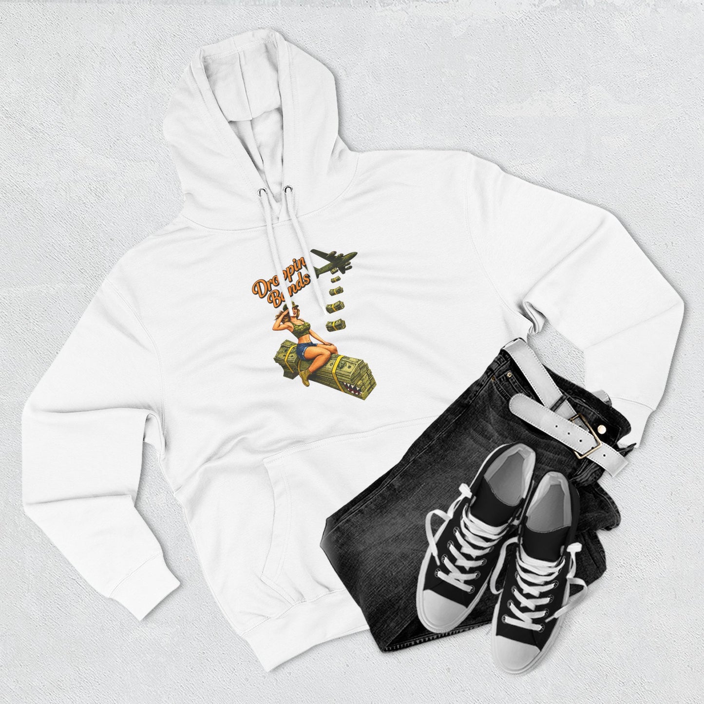 Droppin Bands Hoodie (white) | House of Franklin