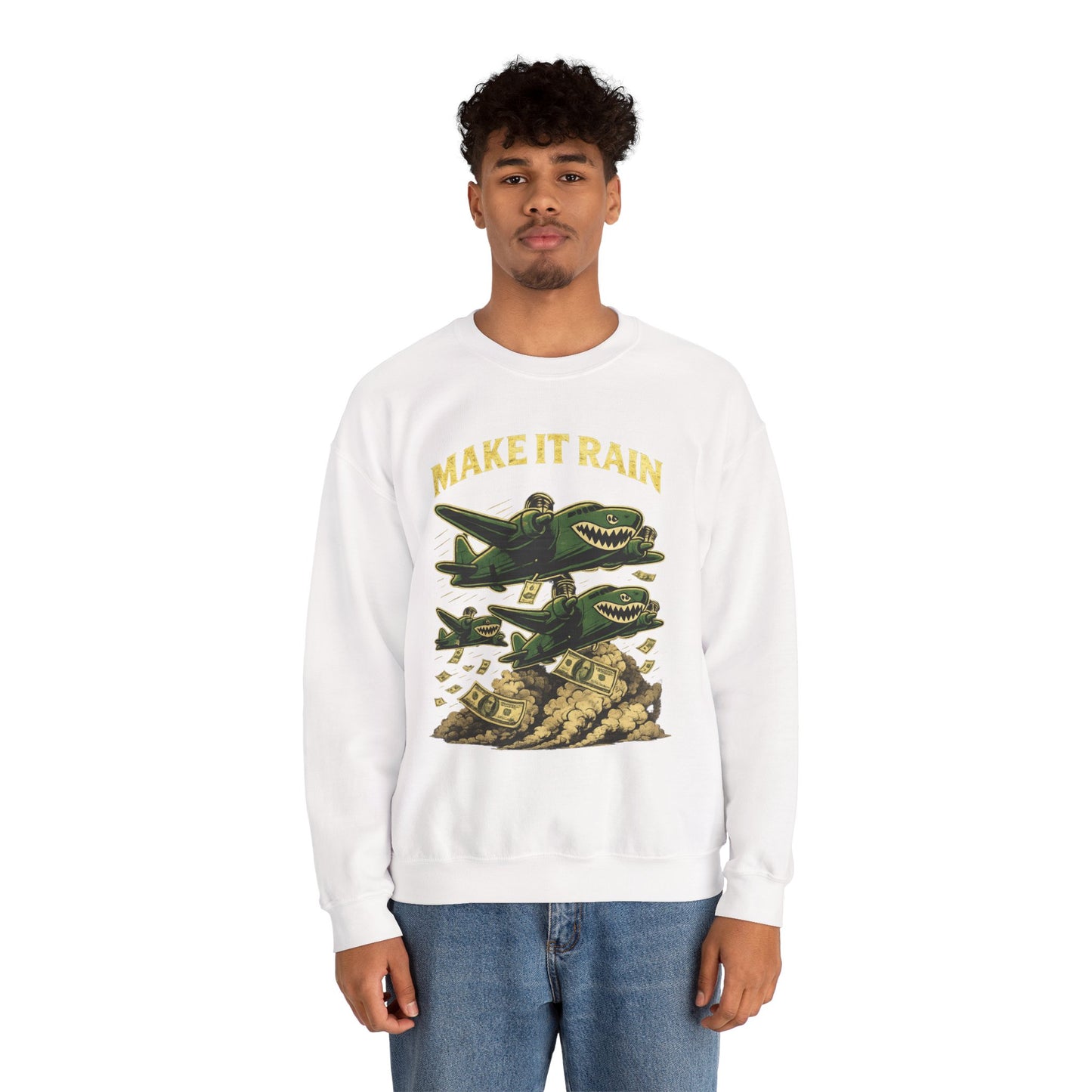Make It Rain Crewneck (White) | House of Franklin