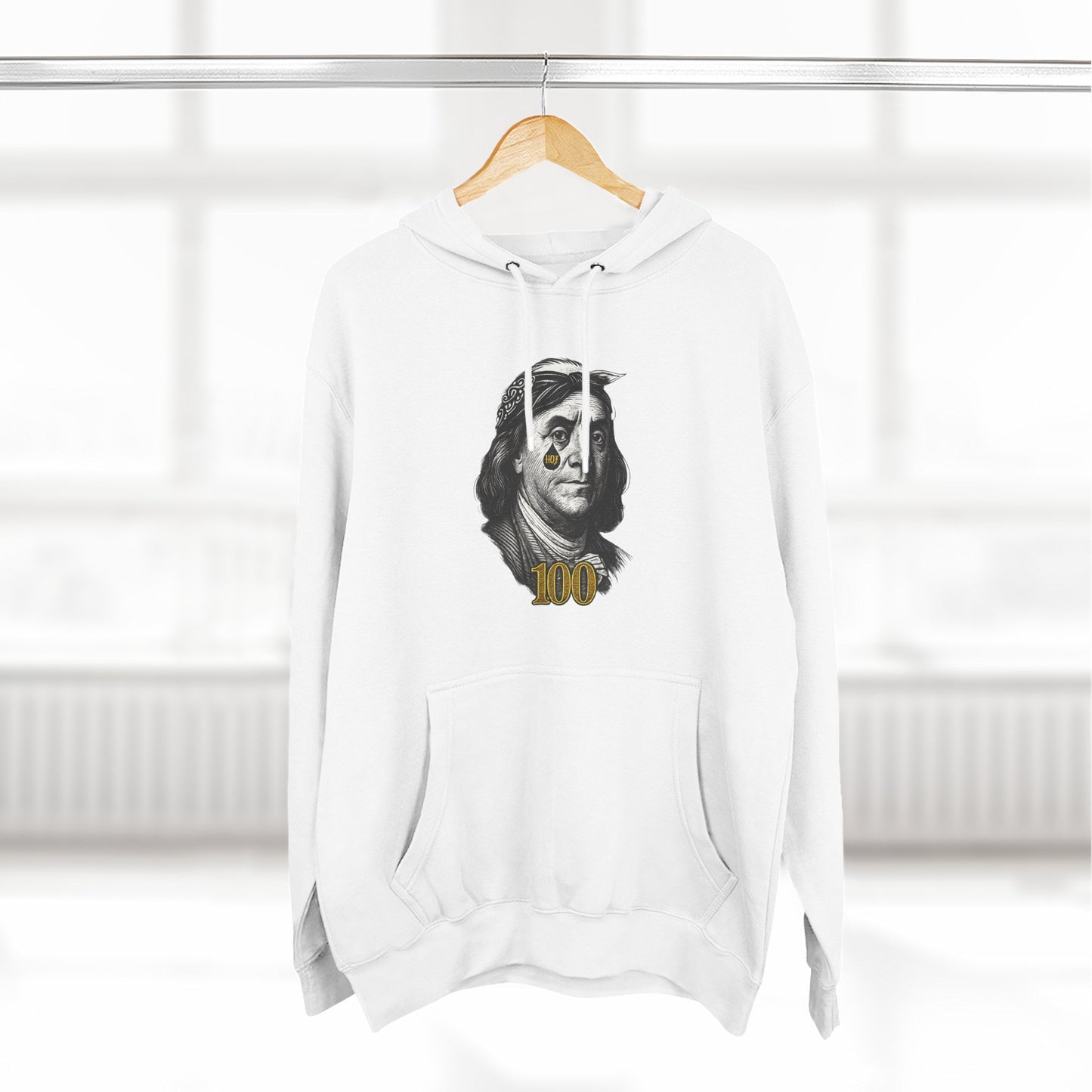 “Hustle Over Pain” 100 Hoodie (White) | House of Franklin