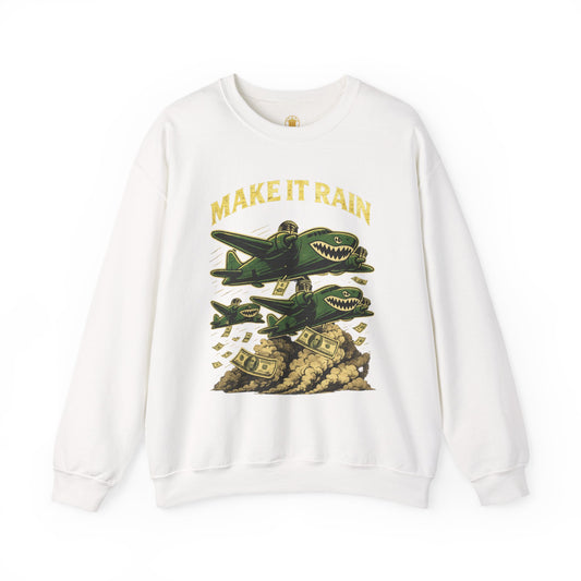 Make It Rain Crewneck (White) | House of Franklin